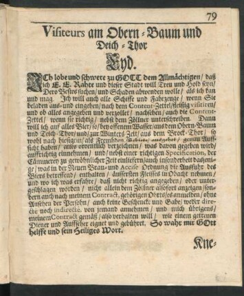 Visiteurs am Obern-Baum und Deich-Thor Eyd.