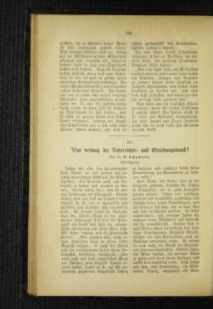 Was vermag die Unterrichts- und Erziehungskunst? : (Fortsetzung)