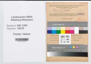 Entnazifizierung Helmut Fischer, geb. 16.05.1902 (Kaufm.Angest.)