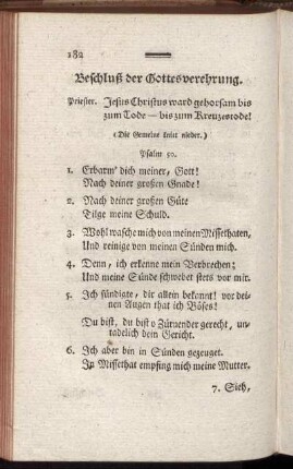 Beschluß der Gottesverehrung.