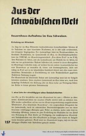Bauernhaus-Aufnahme im Gau Schwaben.