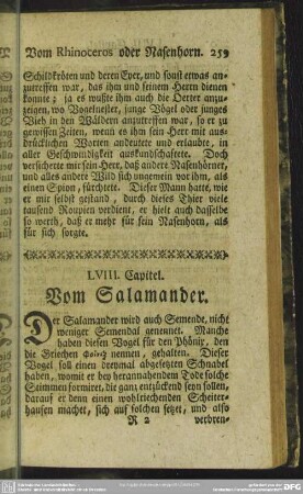 LVIII. Capitel. Vom Salamander