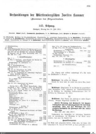 145. Sitzung, Stuttgart, 26.7.1915