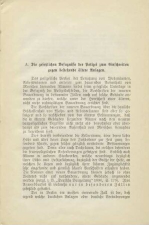 A. Die gesetzlichen Befugnisse der Polizei zum Einschreiten gegen bestehende ältere Anlagen