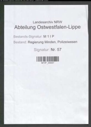 Entwurf einer Polizei-Ordnung für die Stadt Minden von Polizeikommissar Rahtert
