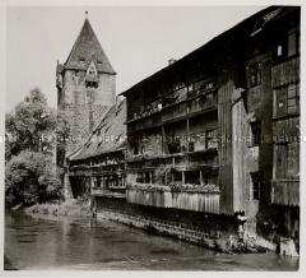 Nürnberg, Entlang der Pegnitz, Motiv an der Insel Schütt