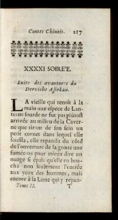 XXXXI Soirée. Suite des avantures du Derviche Assirkan.