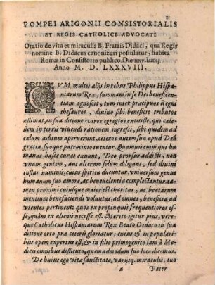 Relatione della Canonizatione de San Diego di Alcala di Henares