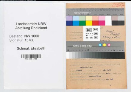 Entnazifizierung Elisabeth Schmal, geb. 17.12.1883 ()