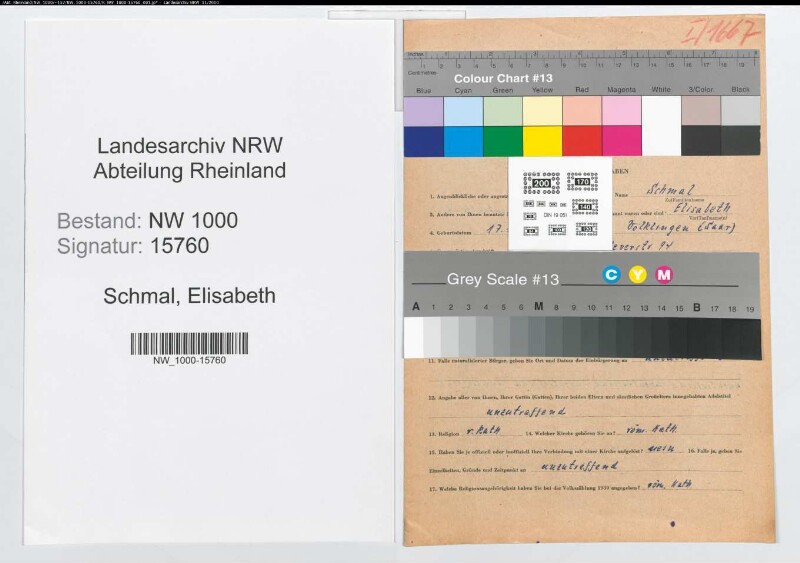 Entnazifizierung Elisabeth Schmal, geb. 17.12.1883 ()