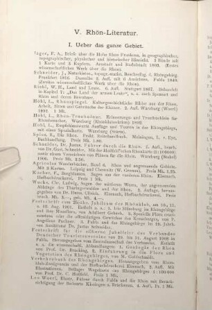 V. Rhön-Literatur.