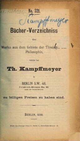 Bücher-Verzeichniss. 321. 1890