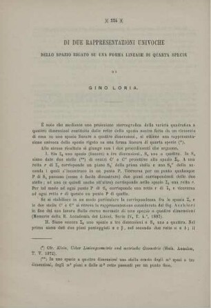 Di due rappresentazioni univoche dello spazio rigato su una forma lineare di quarta specie.