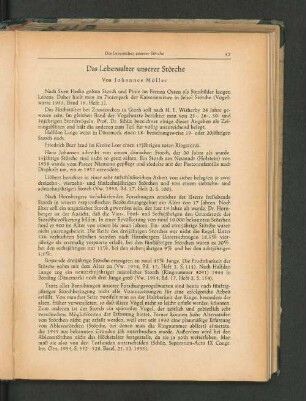 Das Lebensalter unserer Störche