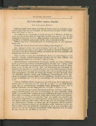 Das Lebensalter unserer Störche