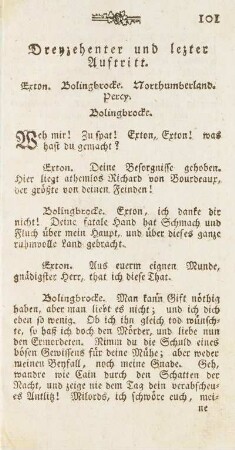 Dreyzehentter und lezter Auftritt