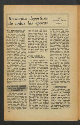 Recuerdos deportivos de todas las épocas