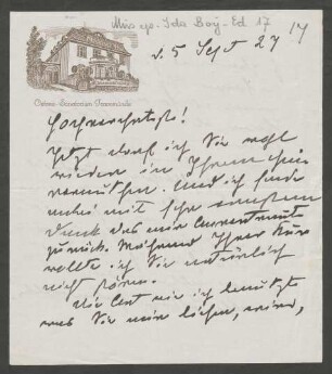 Brief an Marie von Bülow : 05.09.1927