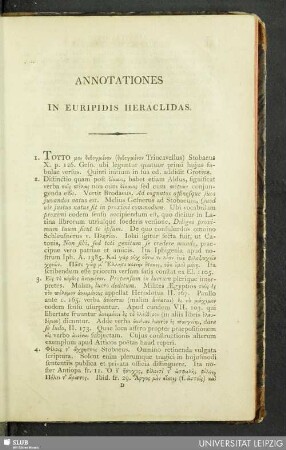 Annotationes in Euripidis Heraclidas
