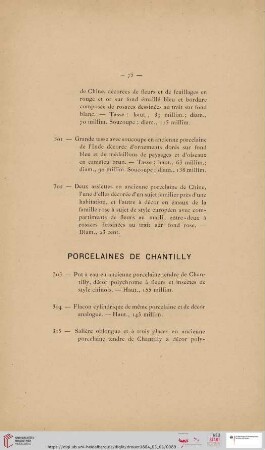 Porcelaines de Chantilly (Nr. 303 - 305)