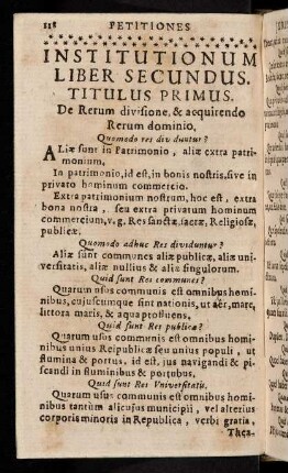 118-145, Institutionum Liber Secundus.
