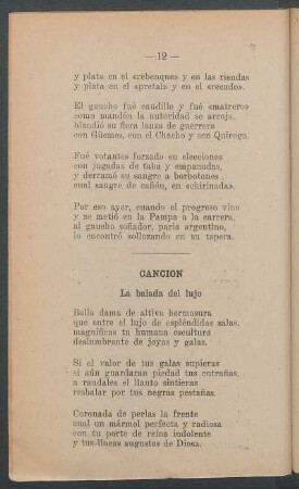 Canción : La balada del lujo