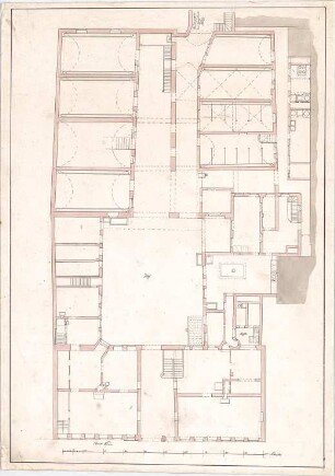 Voit, Johann Michael; Entwurf für einen Bauernhof - Grundriss