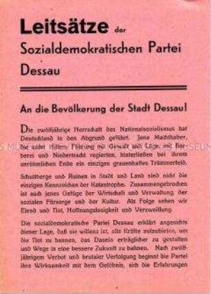 Programmatische Schrift der SPD Dessau