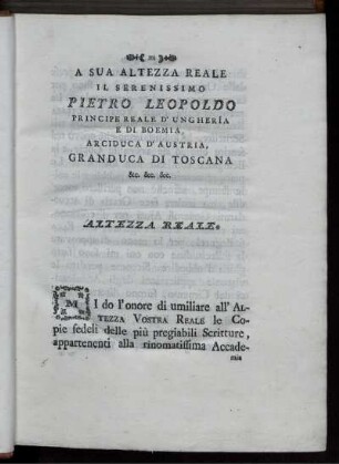 A sua Altezza Reale.