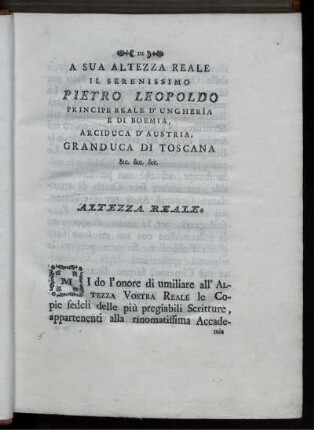 A sua Altezza Reale.
