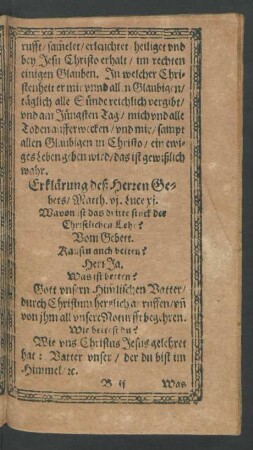 Erklärung deß Herren Gebets ...