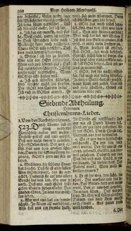 Siebende Abtheilung. Christenthums-Lieder.