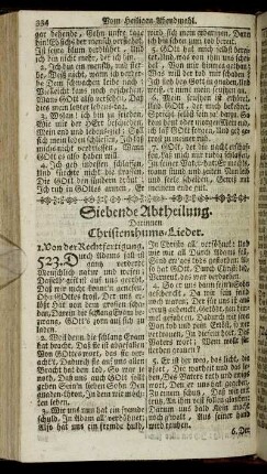 Siebende Abtheilung. Christenthums-Lieder.