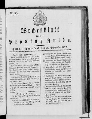Nr. 39, Ausgabe vom 28. September 1822