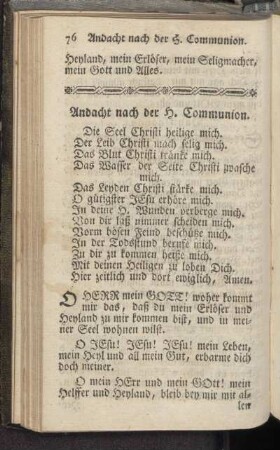 Andacht nach der H. Communion