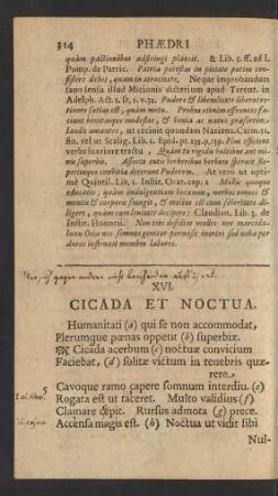 XVI. Cicada Et Noctua.