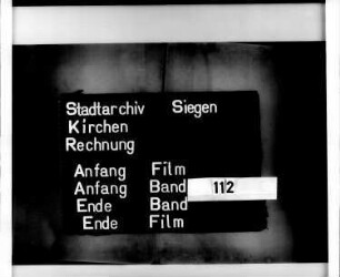 Kirchenrechnung der Stadt Siegen der Kirchmeister Johann Holtzclau und Ebert Heser