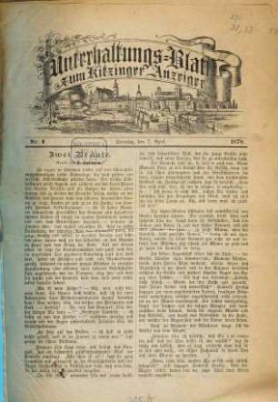 Kitzinger Anzeiger. Unterhaltungs-Blatt zum Kitzinger Anzeiger. 1878