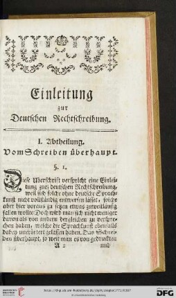 Einleitung zur Deutschen Rechtschreibung