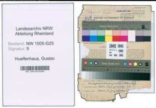 Entnazifizierung Gustav Huelfenhaus , geb. 10.11.1894 (Abt.Leiter)