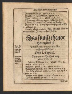 Das fünffzehende Heuptstück ist Vom Gebete und wahrer Anruffung Gottes.