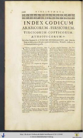 Bibliotheca Joan. Christophori Wolfii - Bibliotheca Monasterii Murbacensis - Bibliotheca S. Michaelis Virdunensis.