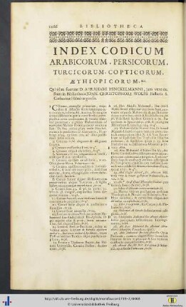 Bibliotheca Joan. Christophori Wolfii - Bibliotheca Monasterii Murbacensis - Bibliotheca S. Michaelis Virdunensis.