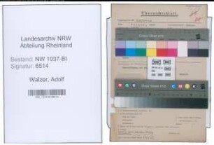 Entnazifizierung Adolf Walzer , geb. 04.03.1892 (Studienrat)