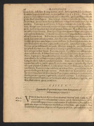 Caput V. Quomodo [et] quando Imperium Romanum ad Germanos pervenerit?