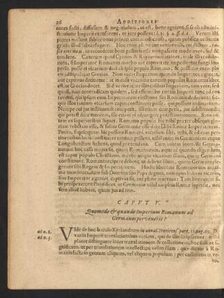 Caput V. Quomodo [et] quando Imperium Romanum ad Germanos pervenerit?