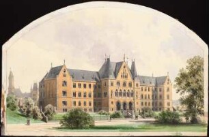 Land- und Amtsgericht, Aachen: Perspektivische Ansicht