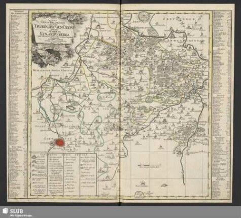 Accurate Geogr. Delineation des zu dem Thüringischen Creis gehörigen Ammtes Eckardtsberga : Nebst allen daran grentzenden u. andern Gegenden