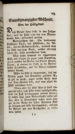 Einundzwanzigster Abschnitt. Von der Hüftgeburt.