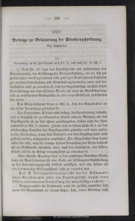XXIV. Beiträge zur Erläuterungen der Strafprozeßordnung
